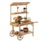 Vintiquewise Solid Wood Decor Display Rack Cart Wood Plant Stands, 2 Wheeled Wood Wagon with Shelves QI004293 - alternate 1